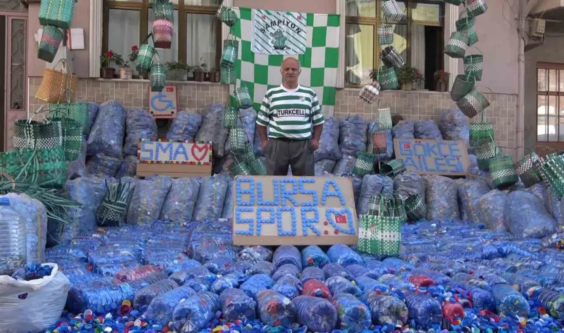 Bursa’da yıllardır plastik kapak toplayarak ihtiyaç sahiplerine destek olan 62
