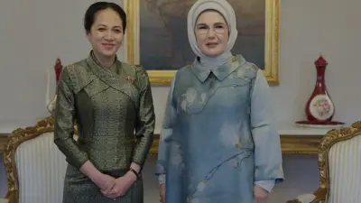 Emine Erdoğan, Kamboçya Başbakanı'nın eşi Pich Chanmony ile Vahdettin Köşkü'nde