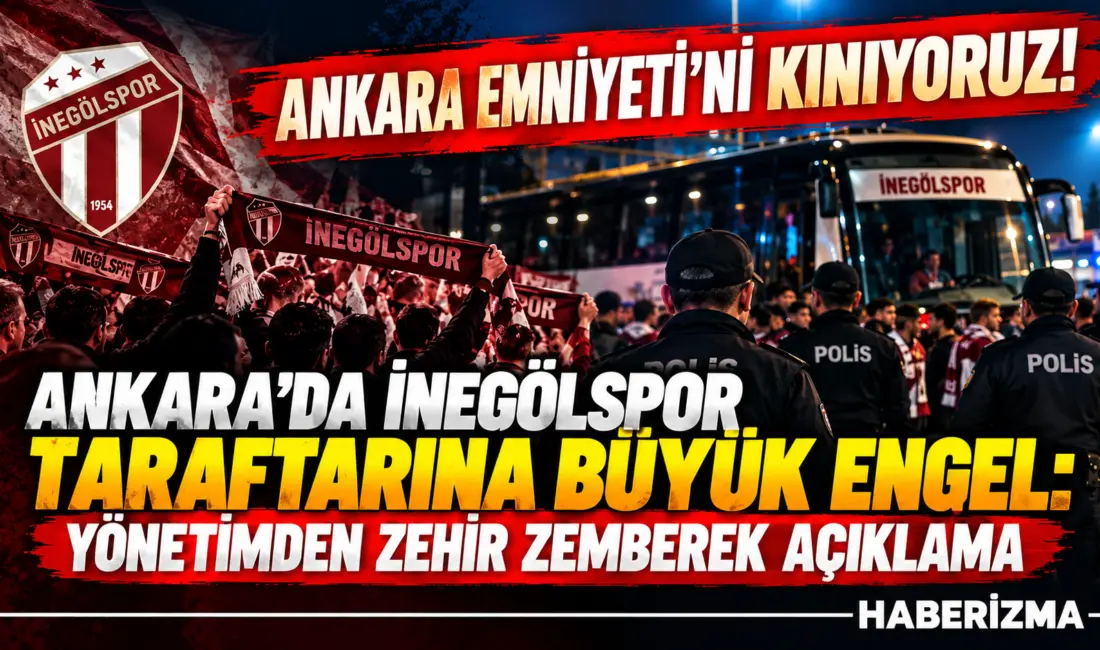 Ankaragücü deplasmanı için Ankara’ya giden 4 otobüs dolusu İnegölspor taraftarının