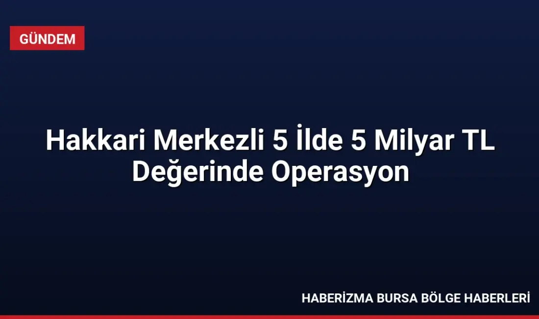 Hakkari merkezli 5 ilde düzenlenen operasyonda uyuşturucu gelirleriyle elde edilen