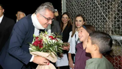 Kuzey Kıbrıs Türk Cumhuriyeti (KKTC) Cumhurbaşkanı Tufan Erhürman ile Güney