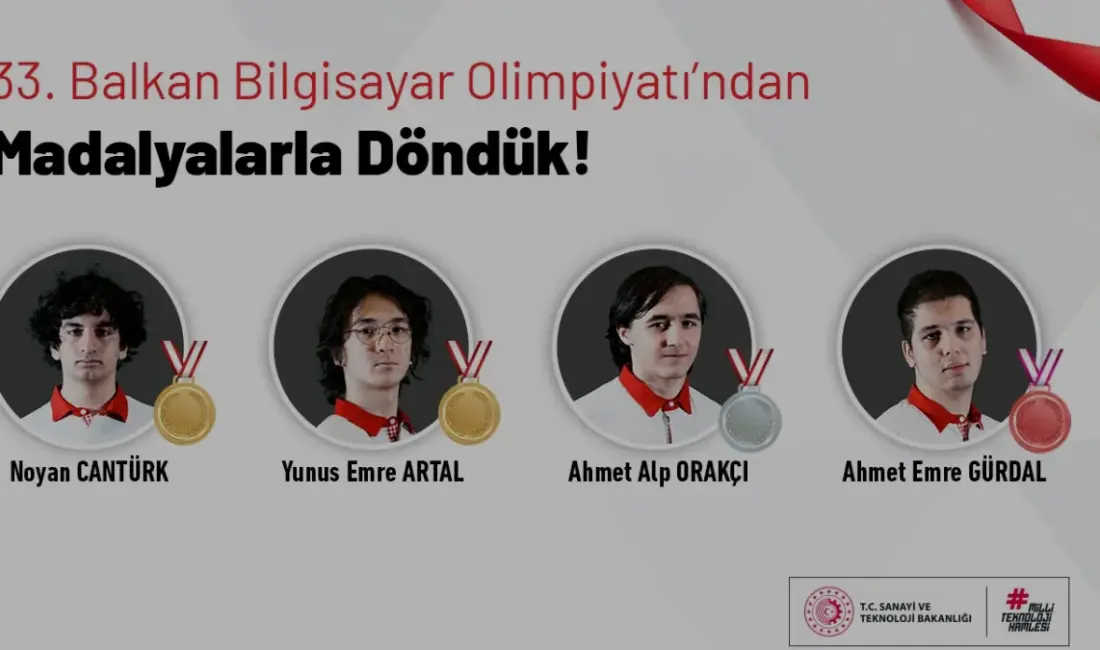 Tiran'da düzenlenen 33. Balkan Bilgisayar Olimpiyatı'nda Türkiye 2 altın, 1