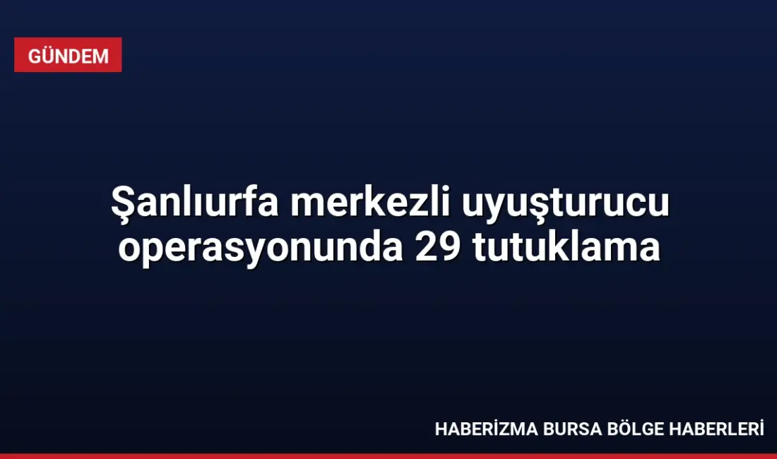 Şanlıurfa'da düzenlenen uyuşturucu operasyonunda yakalanan 29 şüphelinin tamamı tutuklandı.