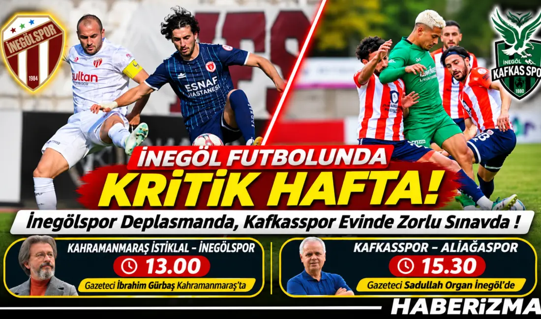 İnegöl futbolunun iki temsilcisi İnegölspor ve Kafkasspor, 9. hafta karşılaşmalarında